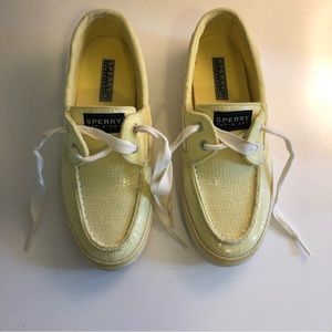 Yellow Sequined Sperrys 7